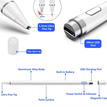 Para Apple Lápiz 2 1 IPad Lápiz Táctil Para Stylus Pen para IPad 2018 2019 5 6 7 Mini 4 5 atmósfera 1 2 3 Para el IPad Pro de 12.9 10.5 11 ZT