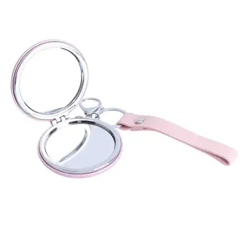 1Pc Mini Espejo de Maquillaje Plegable con Espejo Cosmético Llavero Espejo Mini Espejo de Vanidad para Mujer Decoración Femenina