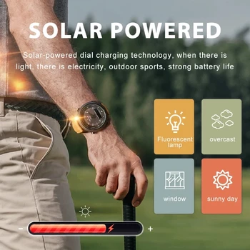 BORDE NORTE de los Hombres de la Energía Solar Digital Relojes de los Deportes de la Brújula al aire libre de la Diversión del Mundo de Tiempo Impermeable 50m de Alarma Cronómetro reloj de Pulsera Inteligente