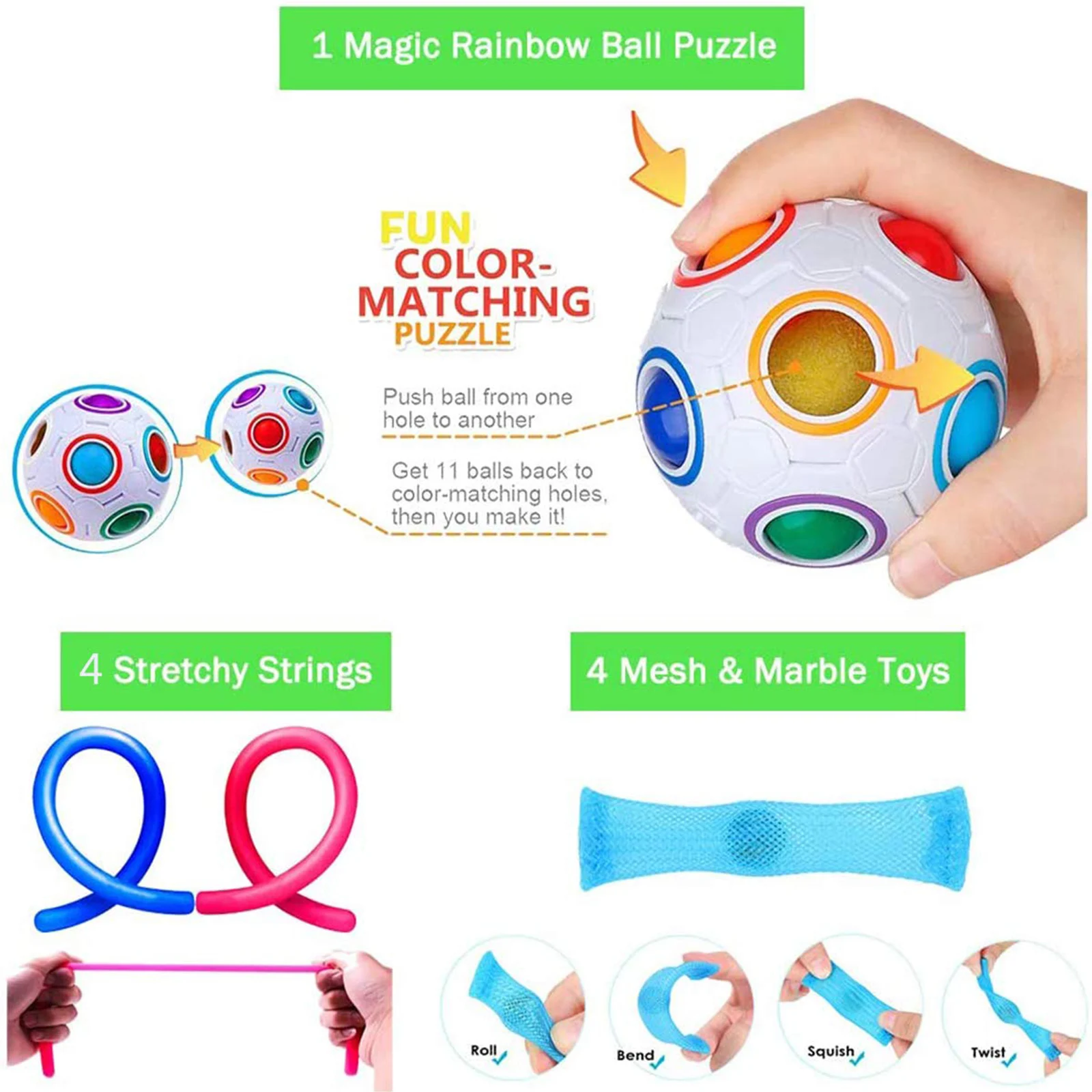 Push Pop Puzzle Ball Rainbow Sensorial Juguete aliviar estrés