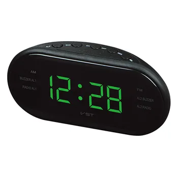 Digital LED Reloj despertador Con AM / FM Dual de la Frecuencia de Radio de la Función De la Oficina en Casa Luminosa del Reloj de Repetición de alarma Electrónica Reloj de Mesa