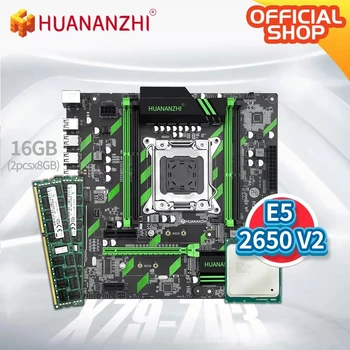 HUANANZHI X79 ZD3 X79 de la placa base con el procesador Intel XEON E5 2650 V2 con 2*8GB DDR3 RECC memoria combo kit SATA USB3.0 NVME M. 2 NGFF