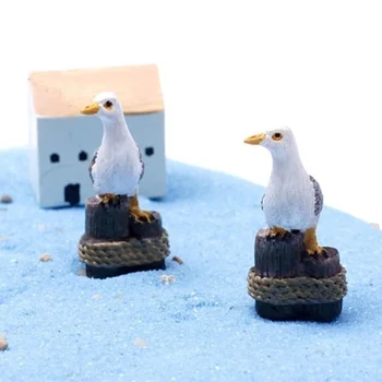 3Pcs de Aves Marinas Gaviota de Pie de Tocón en Miniatura de Hadas Hogar de Jardín Casas de Decoración de Mini Craft Micro Jardinería BRICOLAJE Accesorios