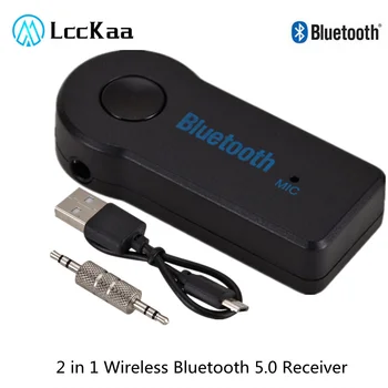 2 en 1 Inalámbrica Bluetooth 5.0 Transmisor-Receptor de Adaptador de Jack de 3,5 mm Para Carro de Música de Audio Aux A2dp para Auriculares Receptor de manos libres
