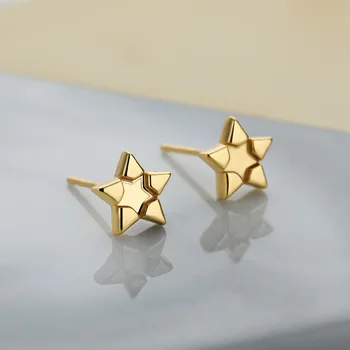 La moda Aretes Para Mujer de Acero Inoxidable de la Estrella de los Pendientes Piercing de Oro GEOMÉTRICA Simple Oído de la Joyería del Cuerpo Regalos