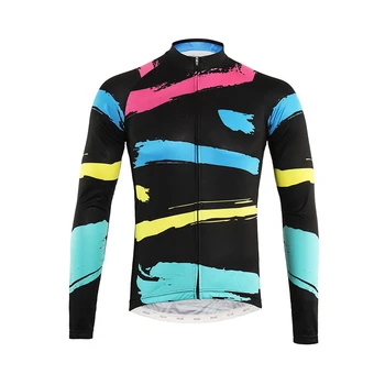 La primavera de los hombres de la moda de manga larga transpirable tendencia deportiva de ciclismo jersey traje de carreras con el uniforme del equipo de ciclismo jersey chaqueta chaqueta