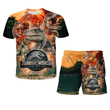 Jurassic World Ropa de Bebé Niño Conjunto de Dinosaurios Niños t-Shirts, Pantalones, Trajes de Niños Traje de Dinosaurio Tops pantalones Cortos de 4 14Years