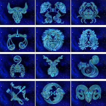5D Diamante Pintura Símbolo del Zodiaco Animal DIY Kit de punto de Cruz Bordado de Diamantes Mosaico de Arte de Imagen de Decoración de diamantes de Imitación