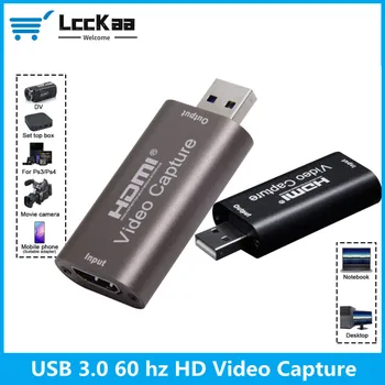 LccKaa tarjeta de captura de Vídeo 1080P a 60/30hz USB 3.0 2.0 HDMI grabación de vídeo cuadro para PS4 del juego de Vídeo de la cámara de grabación de DVD en vivo