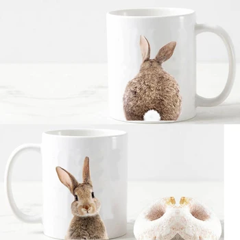 Conejo Taza Creativa de los Animales de Café de la Taza de Té de la Leche de la Taza Mejor regalo de Cumpleaños de Navidad Regalo de la Taza para Usted y Su Amigo de la Taza