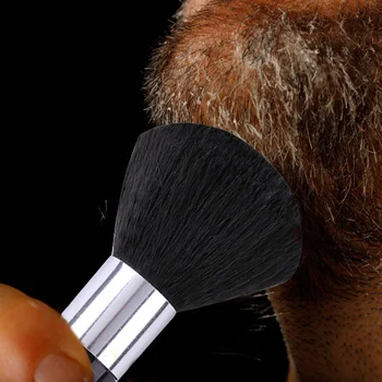 1PC Suave Cuello Negro de la Cara del Plumero de la Barba Cepillos de Peluquería de la Limpieza del Pelo Cepillo para el pelo del Salón de Peluquería de Corte Estilo de Maquillaje Herramientas