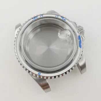 40mm de acero Inoxidable 316L caja del Reloj de Cristal de Zafiro de ajuste para NH35A NH36A Movimiento Automático Sin Bisel