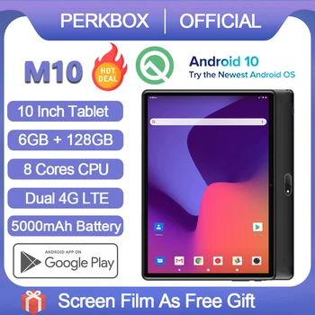 Perkbox Global Octa Core de 10 Pulgadas de Tablet Android 10.0 OS 6GB de RAM de 128 gb ROM 1280x800 HD IPS de la Red 4G LTE WiFi GPS Youtube Pad