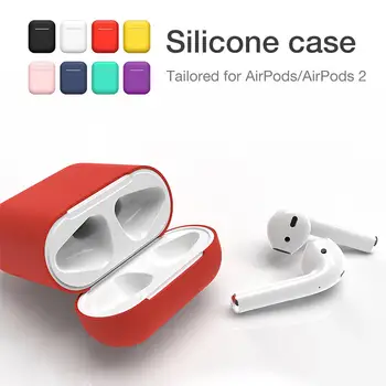 De Silicona Bluetooth Auricular Inalámbrico De Caso Para AirPods Cubierta Protectora De La Piel Accesorios Para Apple Airpods 2 De Caja De Carga