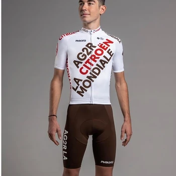 2021 AG2R pro equipo de los hombres de ciclismo jersey traje de moto de manga corta de desgaste de la ropa de bicicleta MTB bib shorts establecer ropa ciclismo maillot