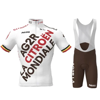 2021 AG2R pro equipo de los hombres de ciclismo jersey traje de moto de manga corta de desgaste de la ropa de bicicleta MTB bib shorts establecer ropa ciclismo maillot