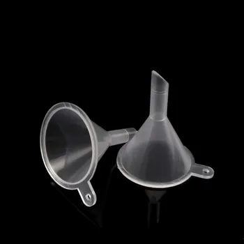 10 piezas Pequeñas de Plástico Transparente PP Mini Embudos de Embalaje Herramientas para Viajes de Vacío para el Llenado de botellas de Perfumes de Aceites Esenciales de Aromaterapia