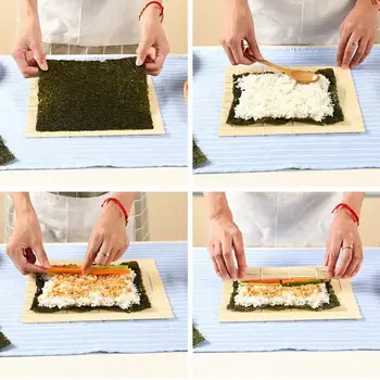 La elaboración del Sushi, Sushi Rodillo de la Estera de Bambú Fabricante de Alimentos panel de desplazamiento de Arroz Paleta de Cocina Cocinero Herramientas nuevas