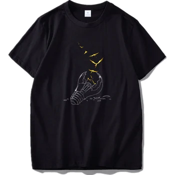 Maymavarty Creativas Diseño de la Camiseta de la Bombilla de Aves Divertida Camiseta Regalos Algodón de Manga Corta T-shirt