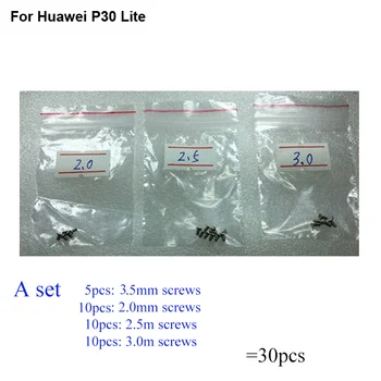 30PCS un conjunto de Tornillo Plateado Para Huawei P30 Lite placa base la placa base Tornillos de la Cubierta de las Piezas de Reparación Para Huawei P 30 Lite