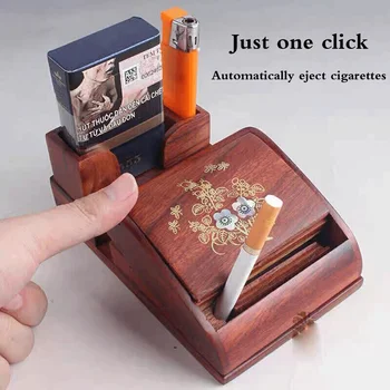 Paquete de 2 cajas de cigarrillos de cuero doble cara con bolsillo abierto para 16 cigarrillos