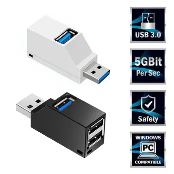 Actualización de los Nuevos USB 3.0 HUB Adaptador de Extender Mini Splitter Cuadro 3 Puertos para PC Portátil Macbook Teléfono Móvil de Alta Velocidad Lector de Disco de U