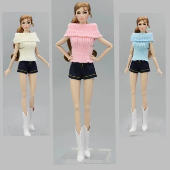 Suave Tejido De Punto, Tops Ropa De Color Puro Suéter Para Muñeca Barbie Ropa Para Muñeca Blythe Regalos 1/6 De La Muñeca Accesorios Juguetes De Niños