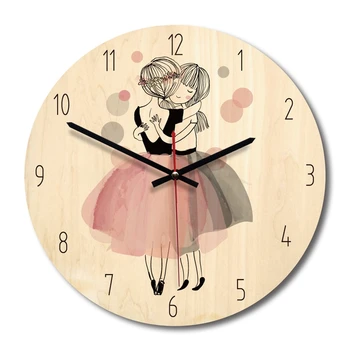 Dibujos animados creativo reloj de pared de estilo moderno minimalista living comedor creativo reloj de arte de reloj de la princesa de la Sección C