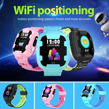 Los niños del Smartwatch IP67 Impermeable Wifi+GPS+LBS Posición Tracker S0S Llamada Anti-pérdida de la Protección de Ojos Color de los Niños los Relojes Inteligentes