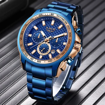 LIGE 2019 Nueva Moda Reloj Azul,Relojes para Hombre de la Marca Superior de Lujo del Reloj Hombre Militar Cronógrafo de Cuarzo Reloj de los Hombres Relogio Masculino