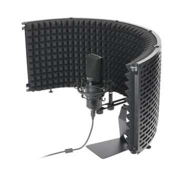 Ajustable de 5 de Micrófono del Panel de Aislamiento de Escudo+ Vocal Stand de Studio Registro Acústico de Micrófono del Panel Acce para la Grabación de la Emisión
