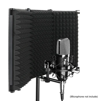 Ajustable de 5 de Micrófono del Panel de Aislamiento de Escudo+ Vocal Stand de Studio Registro Acústico de Micrófono del Panel Acce para la Grabación de la Emisión