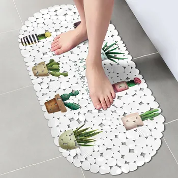 Impreso alfombra de baño bañera antideslizante estera del PVC de la ducha de la alfombrilla de la bañera Nórdica ins de plástico tonto cuarto de baño antideslizante mat