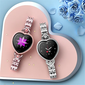 NUEVA T52S Mujeres Reloj Inteligente de la Moda de Diamantes de smartwatch Reloj monitor de Ritmo Cardíaco Monitor de Pulsera de la Pulsera de Fitness