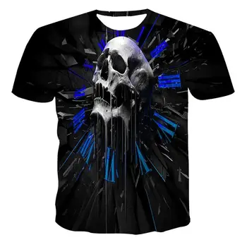 2021 Último de los Hombres Y de las Mujeres T-shirt de Impresión en 3D de Estilo Hip-Hop Cráneo Patrón de la Impresión 3D la Impresión 3D de Secado Rápido T-shirt