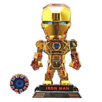 Marvel Metal DIY Modelo de Ensamblaje 3D Puzzle tridimensional Q Versión MAK43 de Iron Man, Spiderman Thanos Figuras de Juguete de Regalo