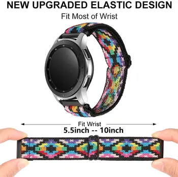 20mm/22mm correa Para Samsung Galaxy reloj 3/Activos 2/46 mm/42mm/ Engranaje S3 Ajustable Elástica de Nylon pulsera de Huawei GT/2/2E/Pro de la banda