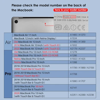 NORTHJO Duro Mate Case & Teclado de la Cubierta para Todos los Nuevos 2020 Viejo Apple Macbook Pro Air Retina Táctil de la Barra de ID 11 12 13 15 16 Pulgadas