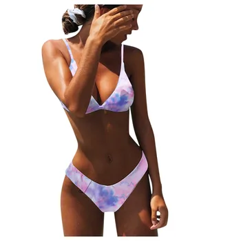 Bikini 2021 Sexy Tie-Dye de la Impresión del Leopardo de brasil Bikini de Corte Alto de Dos piezas Traje de baño trajes de baño de las mujeres tankini traje de baño de las mujeres