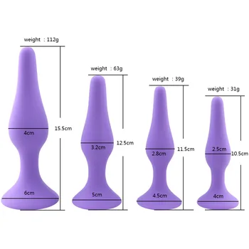 4 Tamaños de Silicona de Grado Médico Anal Trainer Kit para los Hombres la Próstata Masajeador Anal Butt Plug juguetes Sexuales Para mujeres hombres