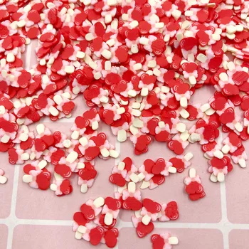 5/10mm Corazón de Amor Alas Lollipop Rebanada de Arcilla de Polímero granas de colores para Decoración de Uñas de Arte de DIY Scrapbooking Teléfono de Deco 100g