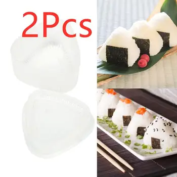 2Pcs Forma de Triángulo Bento Sushi Onigiri de Grado de Alimentos de Molde de Plástico de Cocina Bento Accesorios de Arroz Fabricante de la Bola de Bento que forma la Máquina