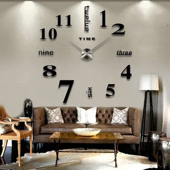 Reloj de pared Moderno Diseño Sin marco de Bricolaje Muro de Silencio del Reloj 3d de la Superficie del Espejo etiqueta Engomada de la Oficina en el Hogar Reloj de Pared de la Decoración del Reloj De Pared