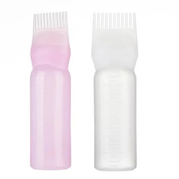 Transfronterizos de nuevo dentada de plástico servicio de limpieza en seco botella con escala engrosamiento de tinte para el cabello de la botella de perm tinte para el cabello crema botella de enfermería sombrero