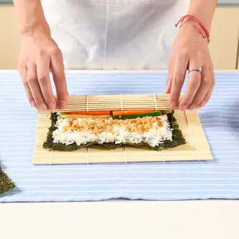 Bambú Sushi Maker Mat Onigiri De Arroz De Rodillos Esteras Fabricante De Herramienta De Suministros Rollo De Herramientas De Accesorios De Cocina Saludable Y Verde Sushi Mat