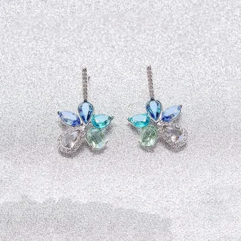 2021 de la Moda de Joyería de Alta Calidad de la SWA Exquisito Encanto De Los Clásicos Azul de Cristal de la Flor de las Mujeres Collar Colgante de Mayoreo