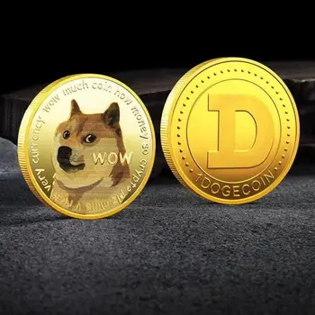 1pc Dogecoin ULTRAVIOLETA de la Impresión en Color Dogecoin Nueva Moneda Conmemorativa 40x3mm Dogecoin Moneda Conmemorativa