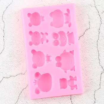 3D Cratoon Ranas Molde de Silicona DIY de Chocolate para Hornear Dulces de Arcilla de Polímero de Jabón de los Moldes de Cupcake de Topper Fondant Decoración de la Torta de Herramientas
