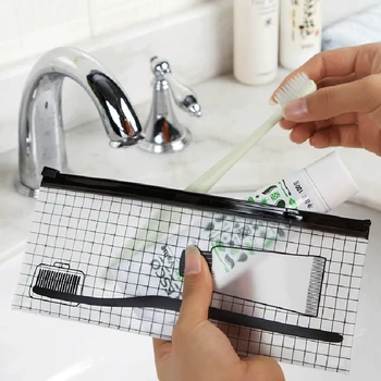 PVC transparente de Viaje Bolsa de Almacenamiento de la Pasta de dientes Cepillo de dientes Restos de la Bolsa de Hogar juegos de Accesorios de Baño