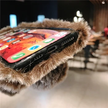 Moda Lindo Orejas De Conejo Fluffy Para Cubrir El Caso Para Samsung Galaxy Note 8 9 S9 S8 S7 Plus S6 Edge Conejito De Felpa De Piel De Silicona Cubierta De Shell